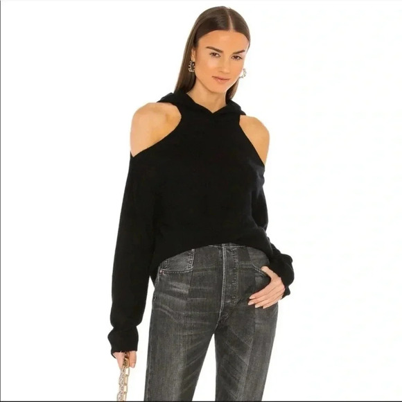 RtA Juno Cashmere cold shoulder hoodie sweater - Picture 7 of 10